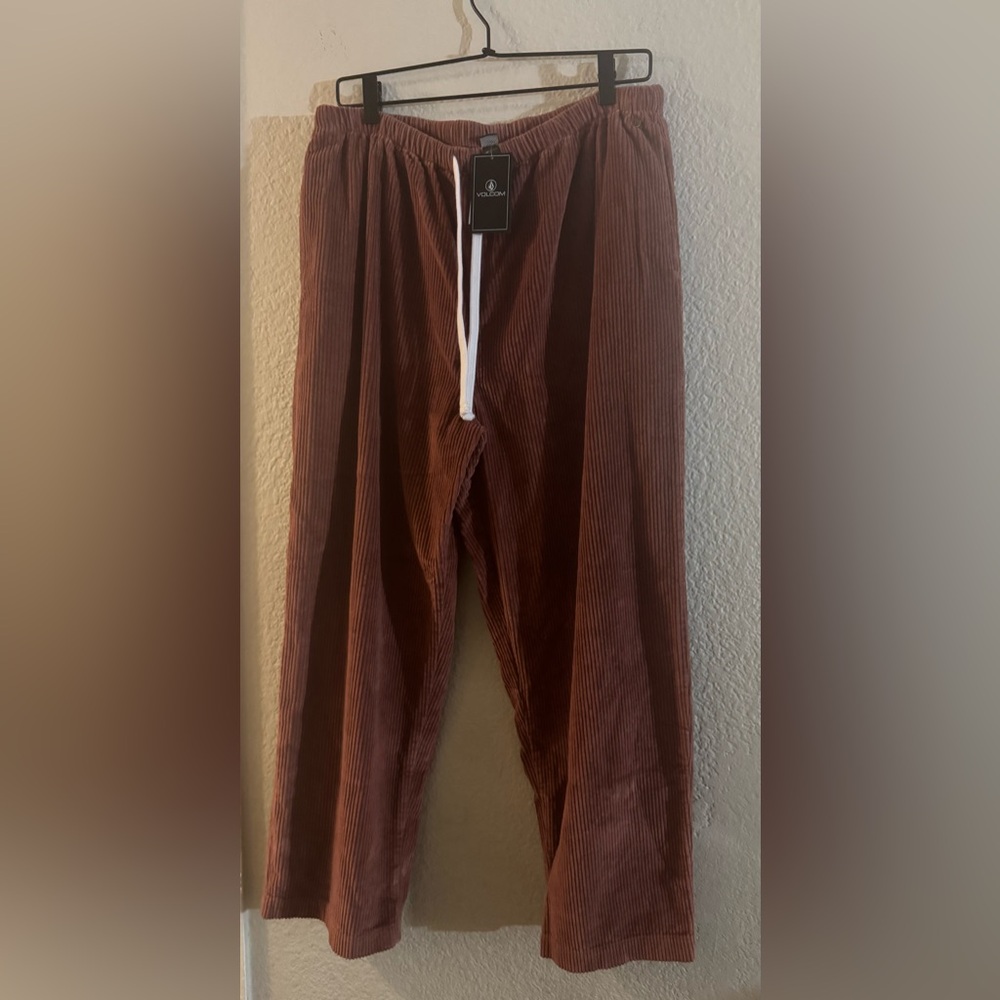 Volcom Women's Corduroy Straight Leg Pants - Brown